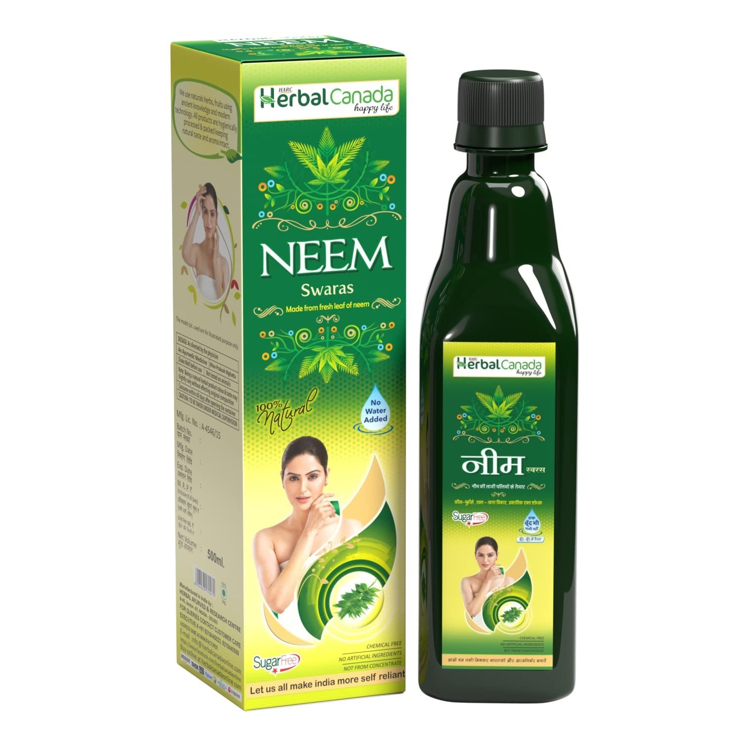 Herbal Canada Neem Swaras, 500 ML